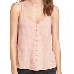 CORAL TANK -BUTTON FRONT, LINEN LOOK BP NORDSTROM